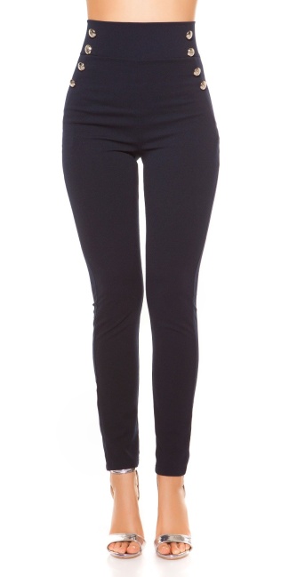 highwaist Pants with buttons Navy